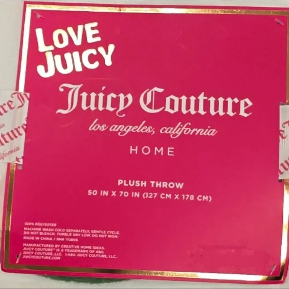 Juicy Couture Logo Watermelon Plush‎ Throw Blanket